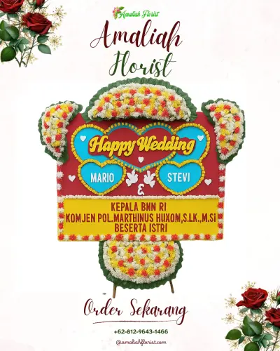Karangan Papan Bunga Pernikahan di Serang Baru